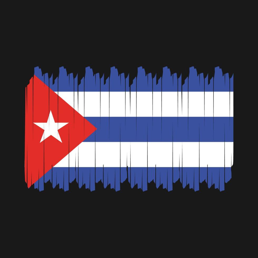 Cuba Flag Brush Vector