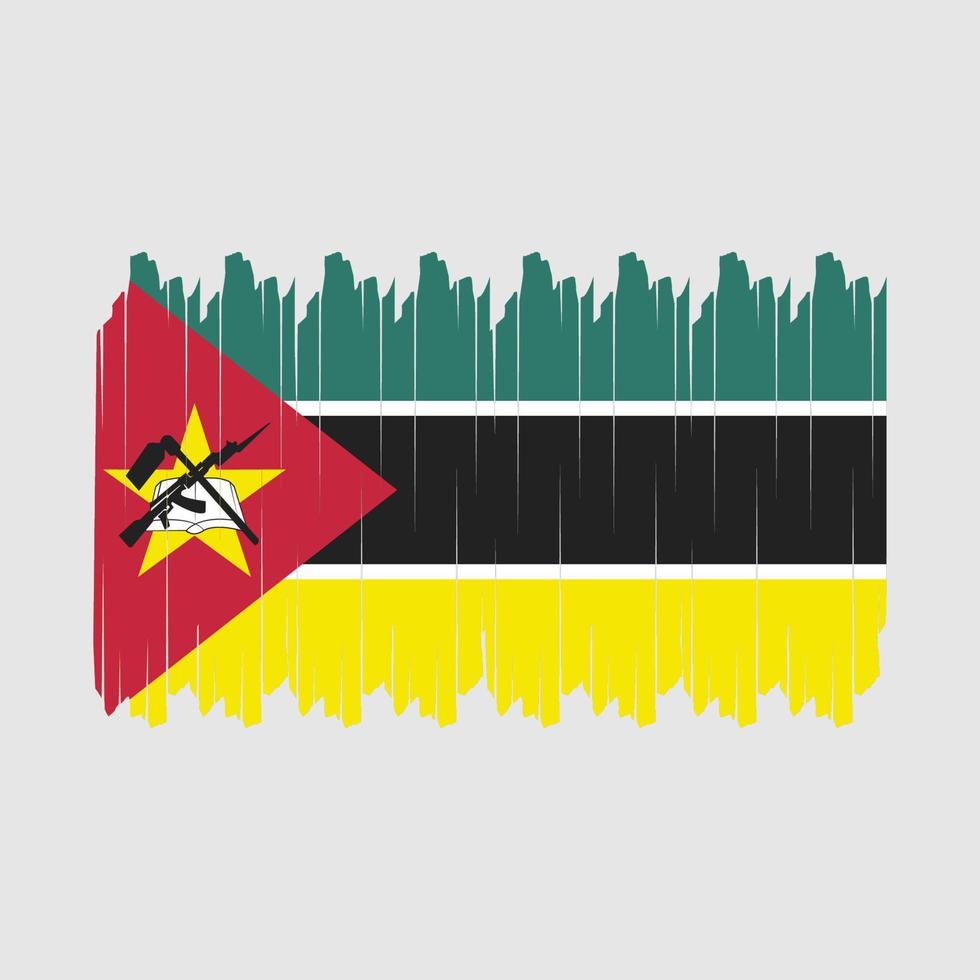 vector de pincel de bandera de mozambique