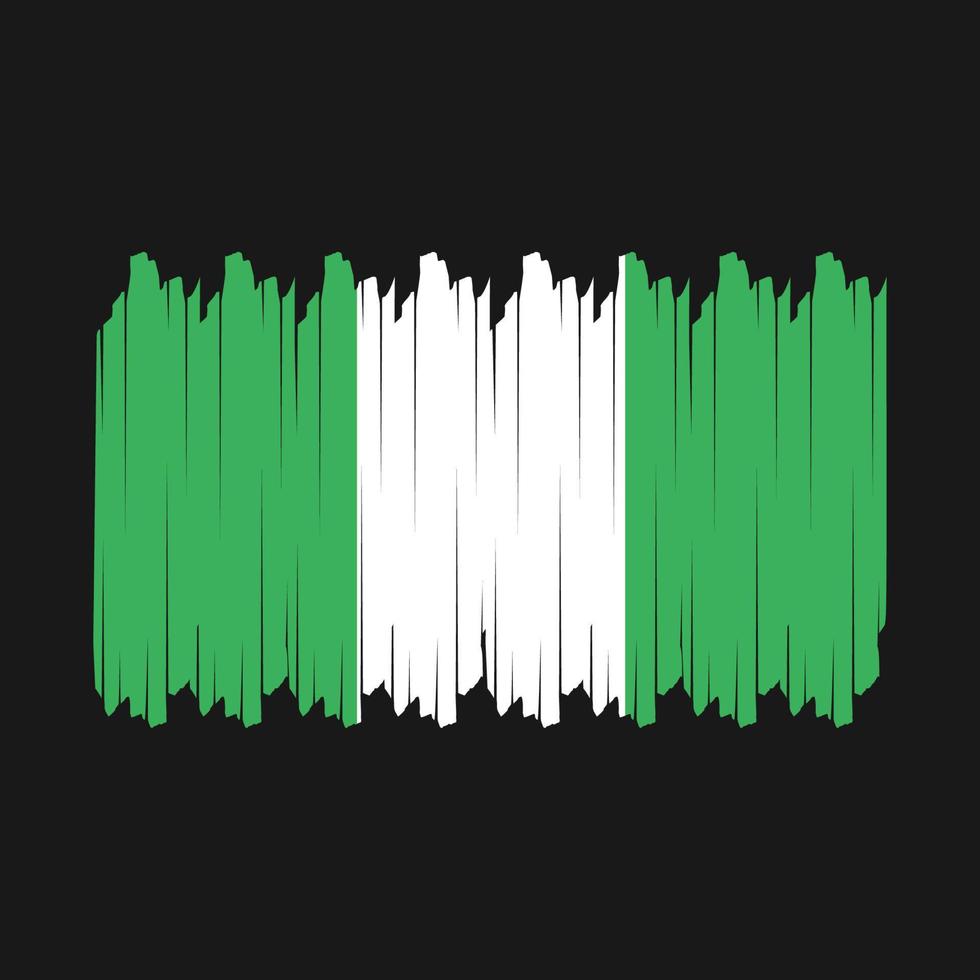 Nigeria Flag Brush Vector