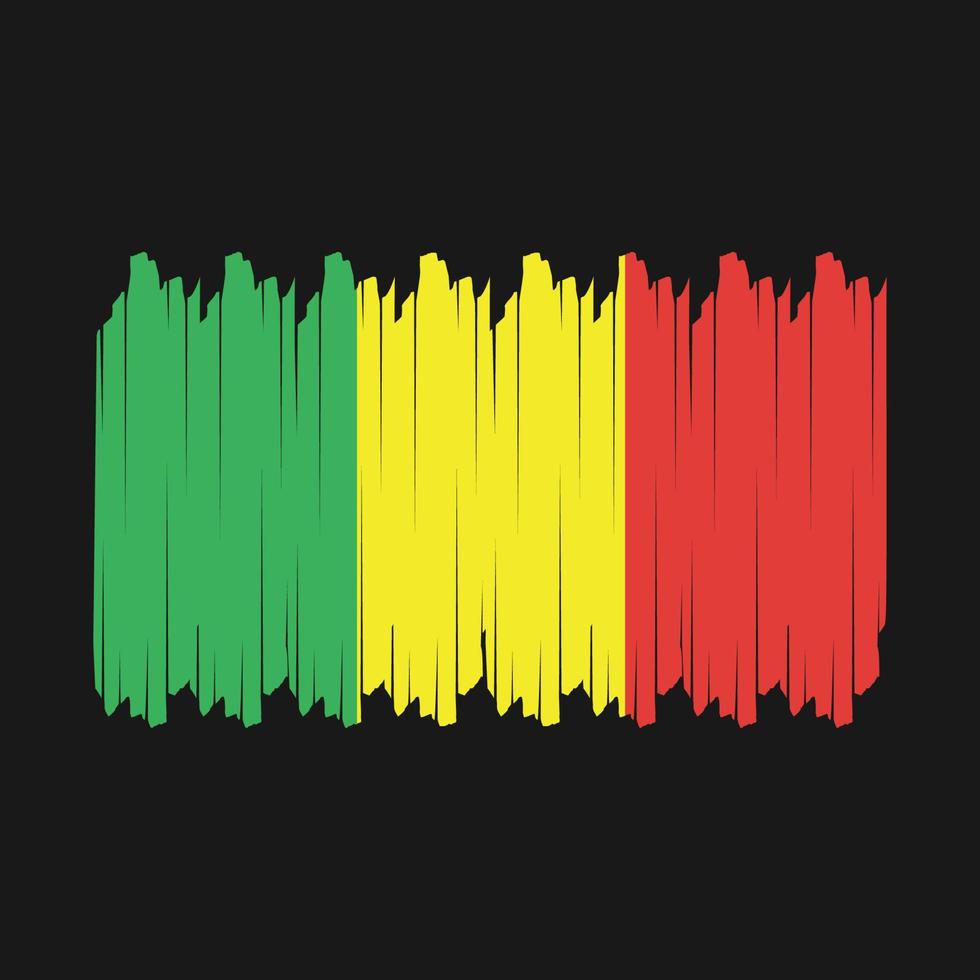 Mali Flag Brush Vector