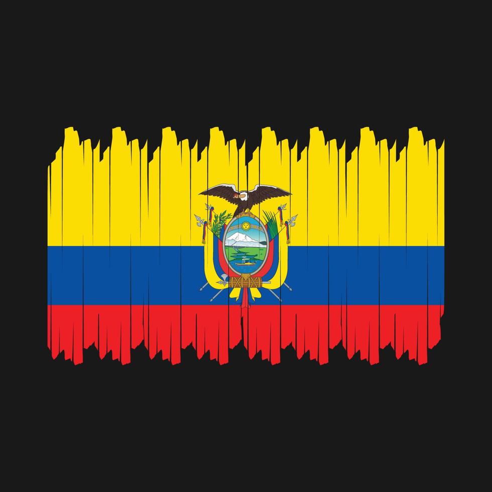 vector de pincel de bandera de ecuador