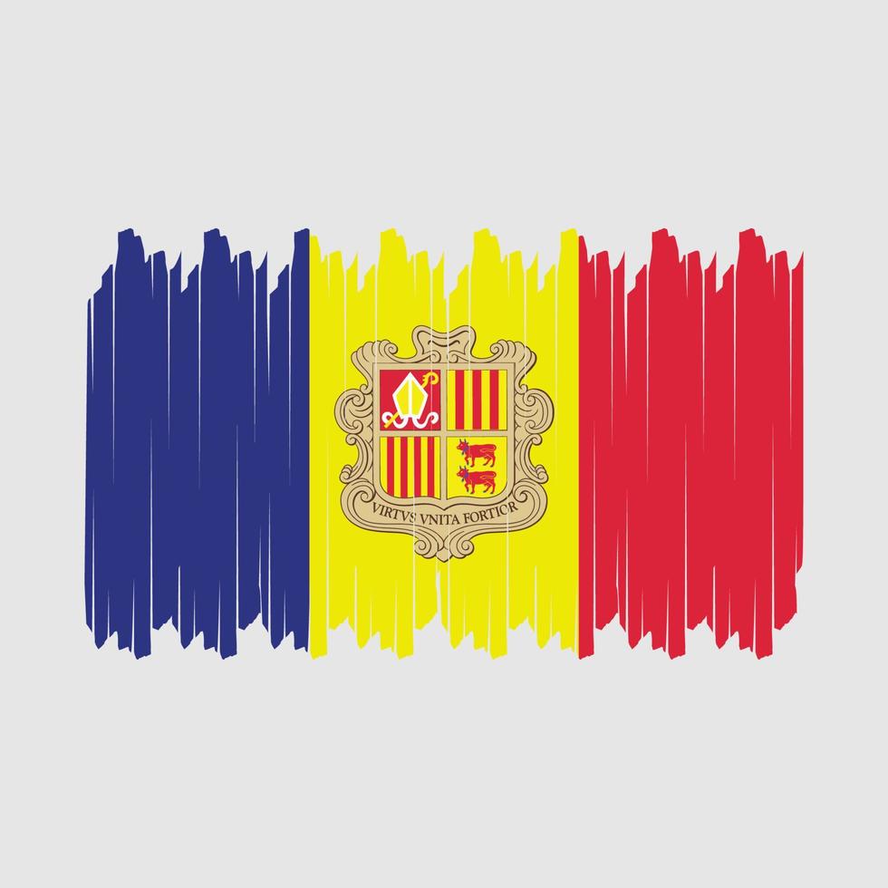 Andorra Flag Brush Vector