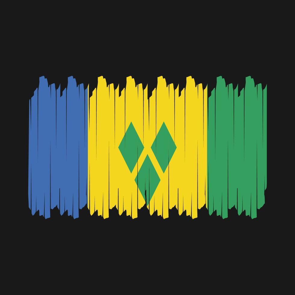 Saint Vincent Flag Brush Vector