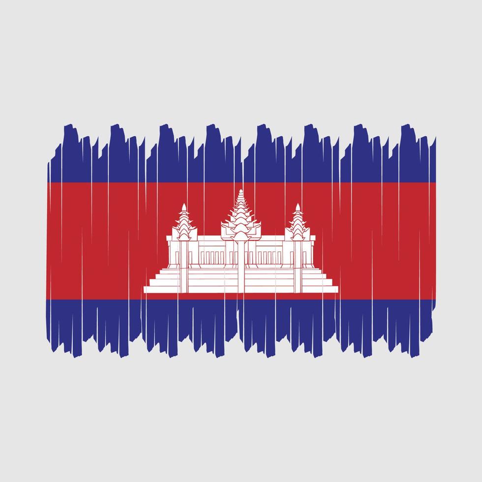 Cambodia Flag Brush Vector