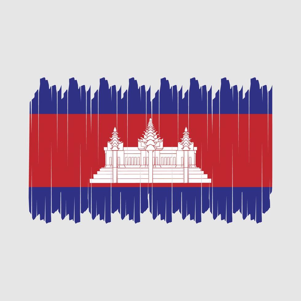 vector de pincel de bandera de camboya