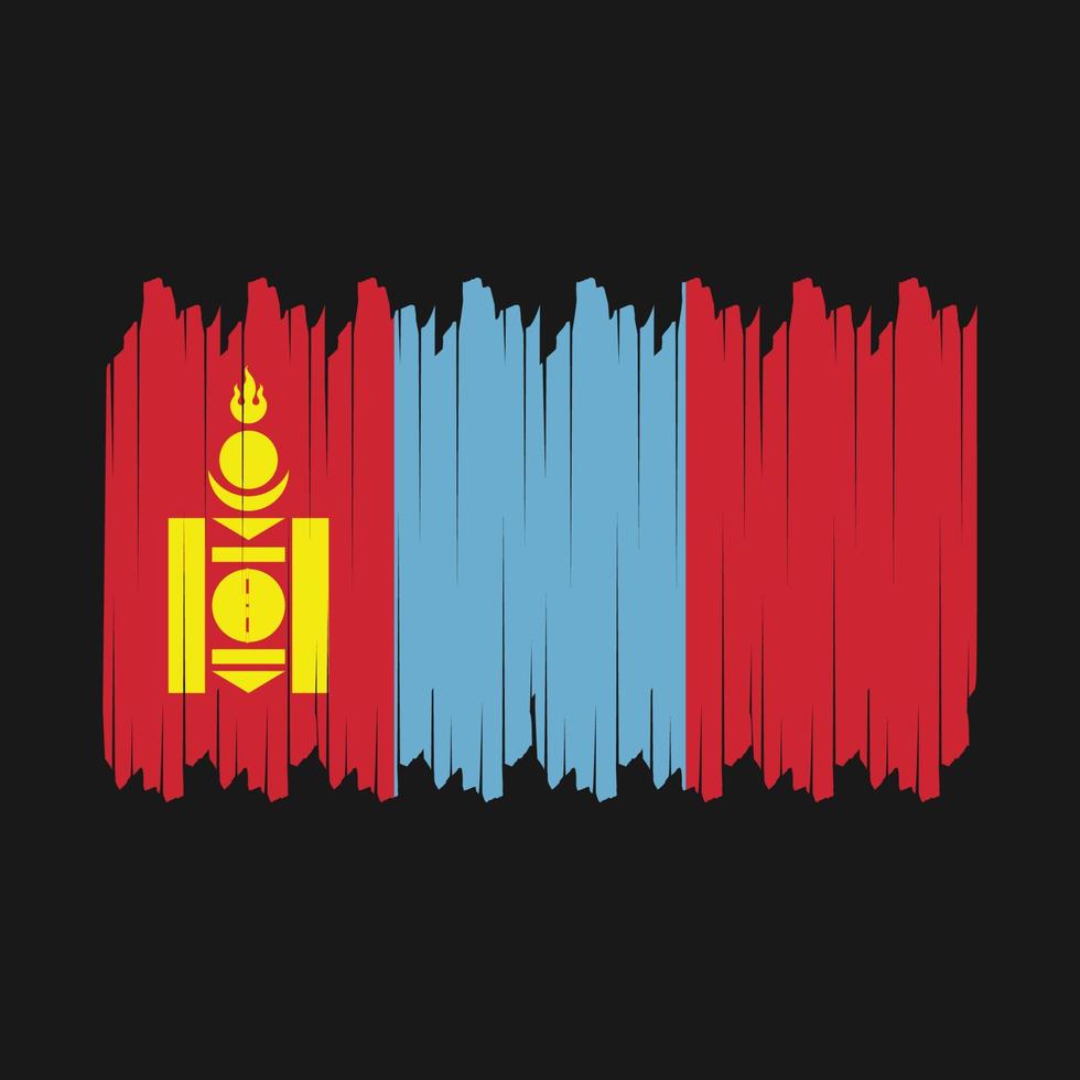 Mongolia Flag Brush Vector