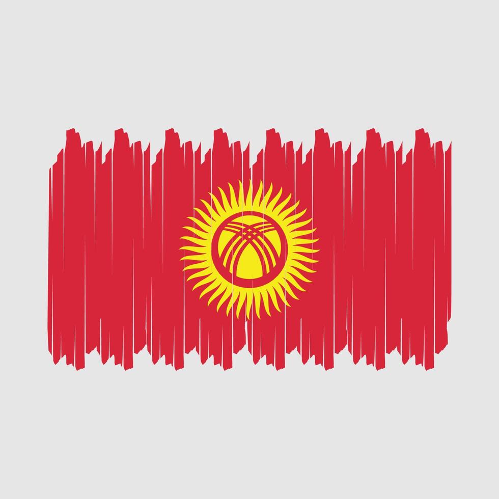 Kyrgyzstan Flag Brush Vector