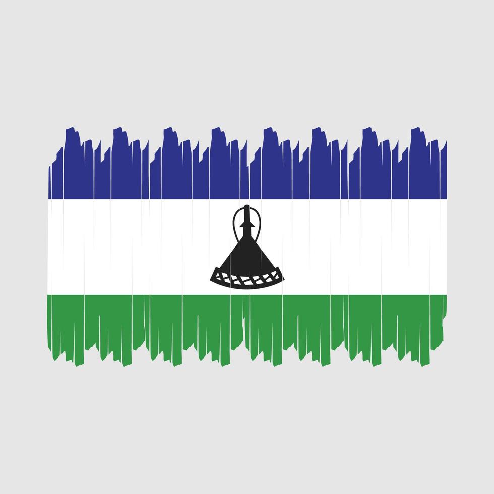 vector de pincel de bandera de lesotho