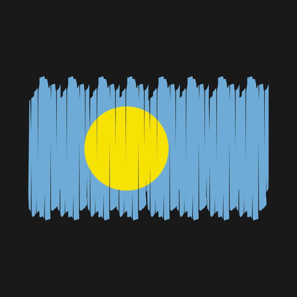 Palau Flag Brush Vector