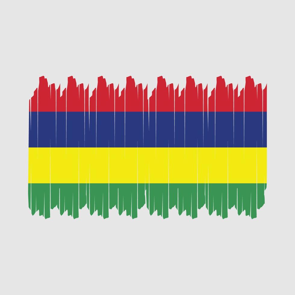 Mauritius Flag Brush Vector