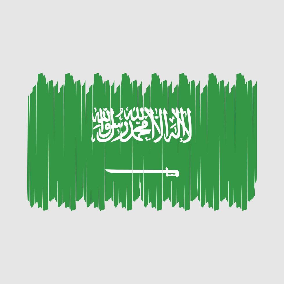 vector de pincel de bandera de arabia saudita