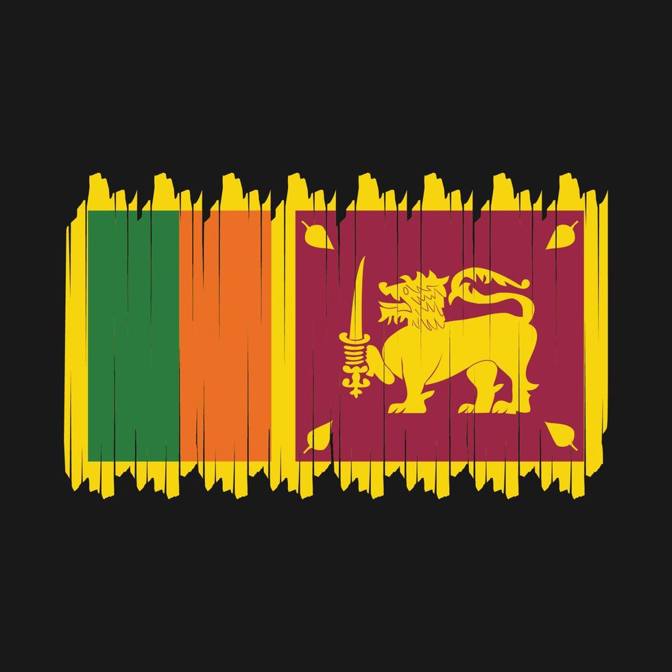Sri Lanka Flag Brush Vector