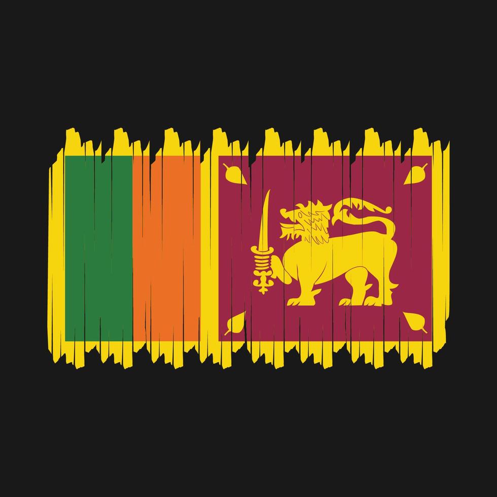 vector de pincel de bandera de sri lanka