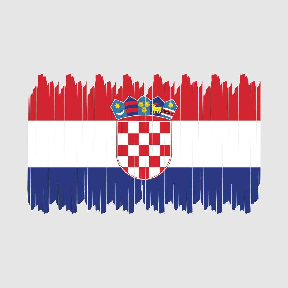 vector de pincel de bandera de croacia