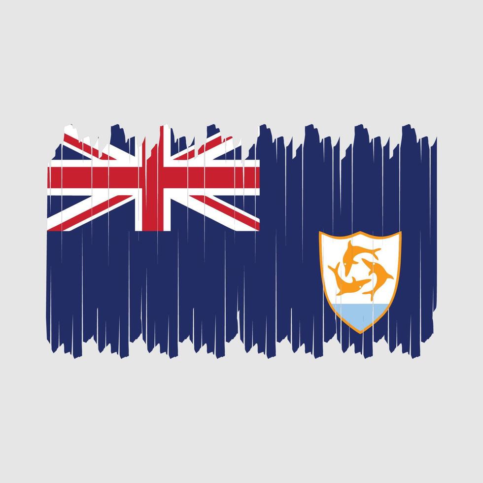 Anguilla Flag Brush Vector