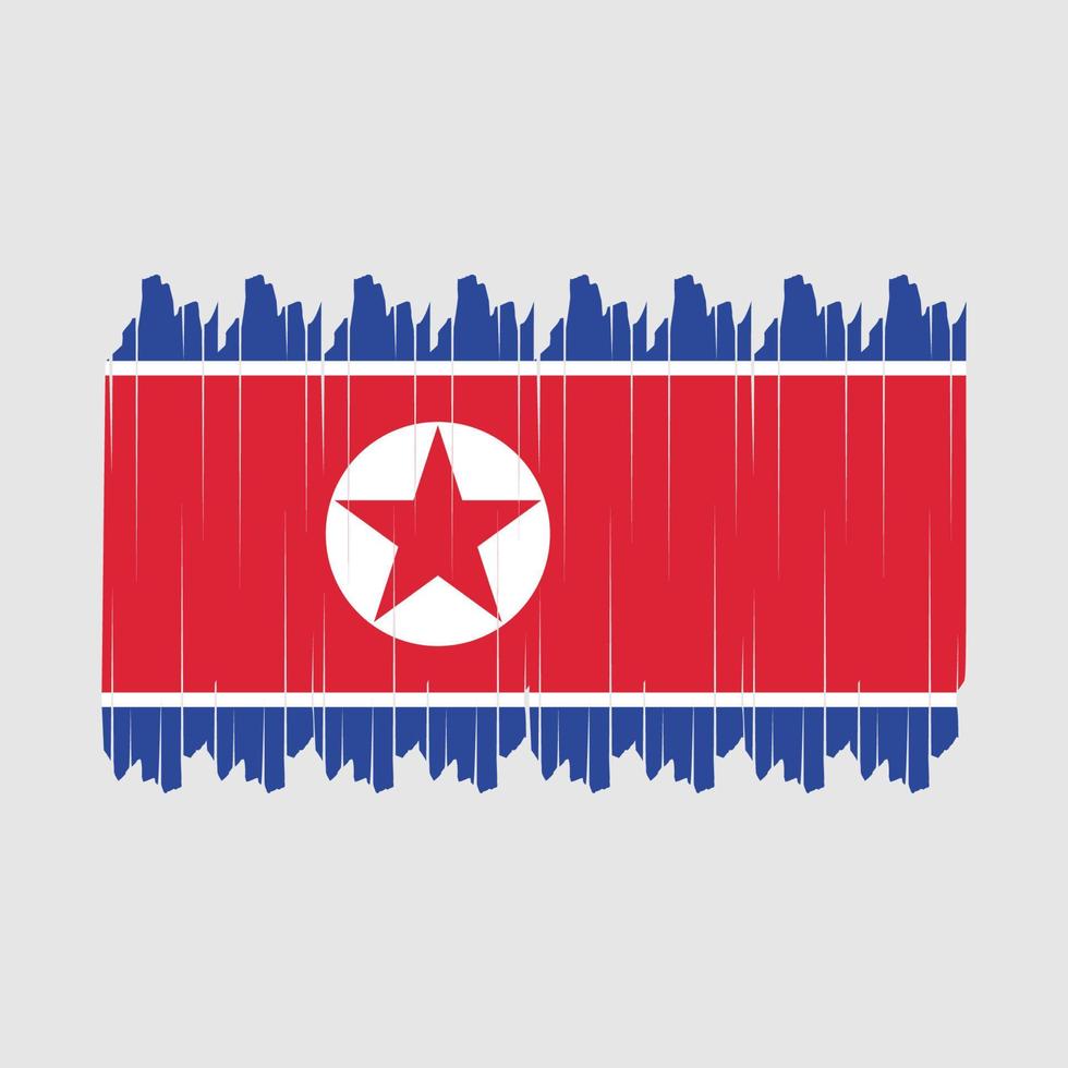 North Korea Flag Brush Vector