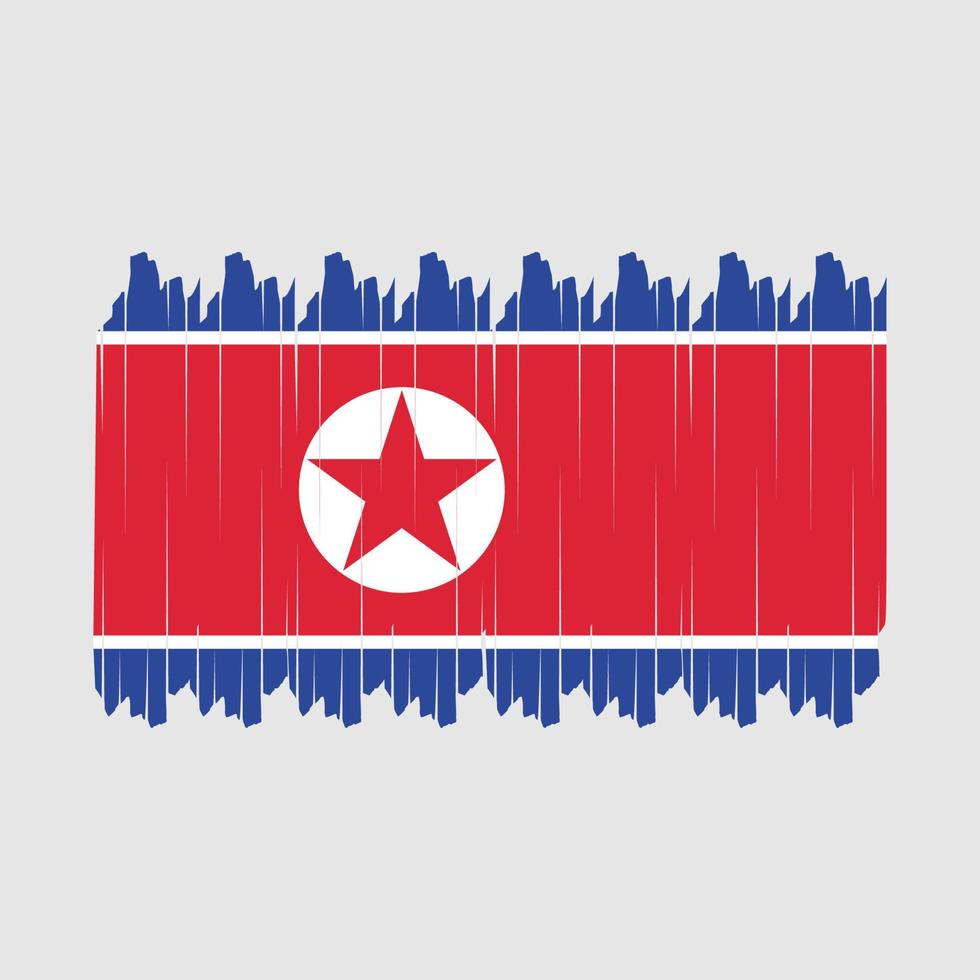 vector de pincel de bandera de corea del norte