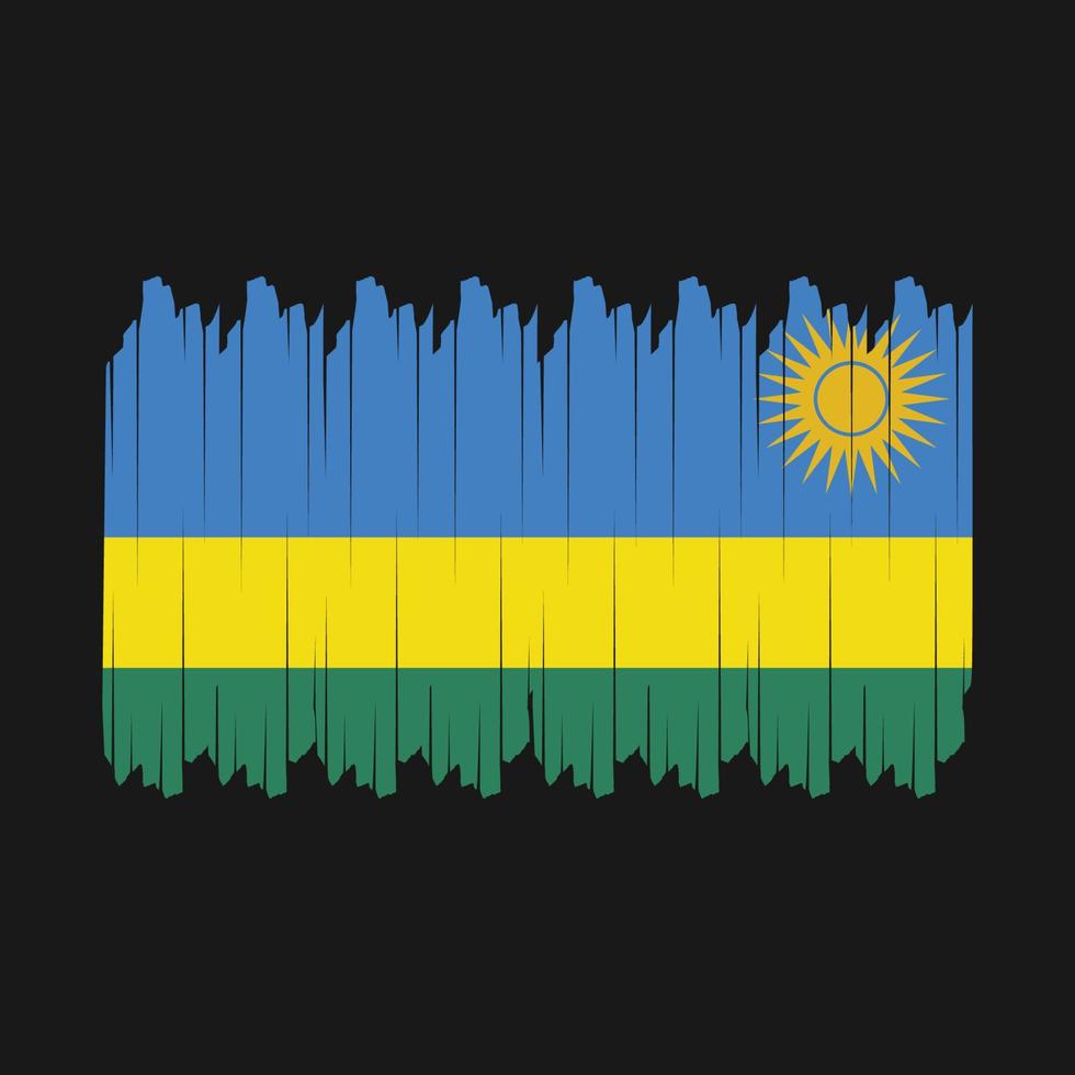 Rwanda Flag Brush Vector
