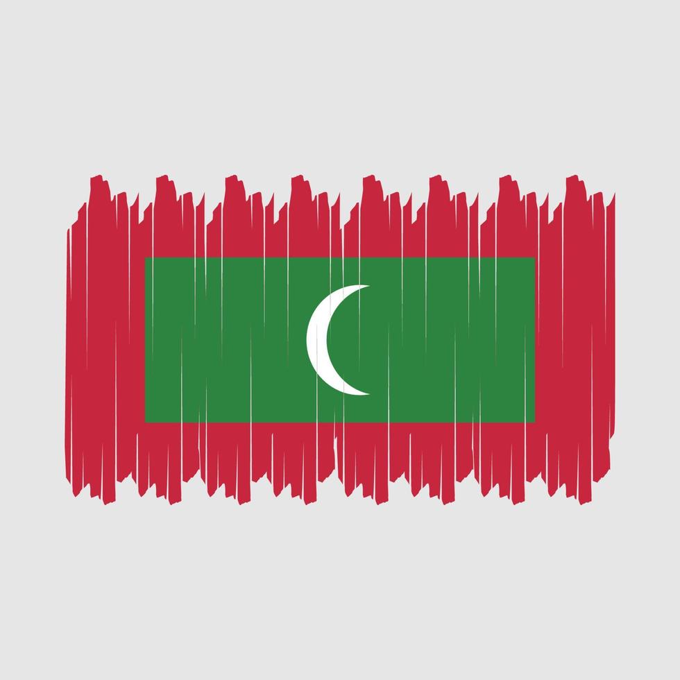 Maldives Flag Brush Vector