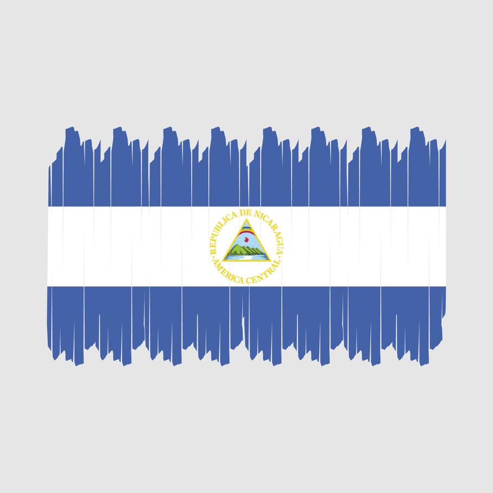 Nicaragua Flag Brush Vector