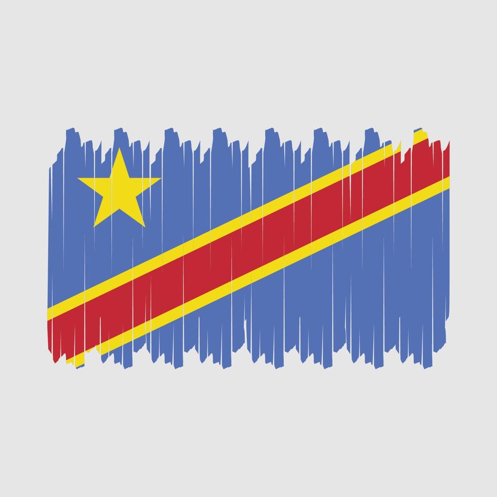 Republic Congo Flag Brush Vector