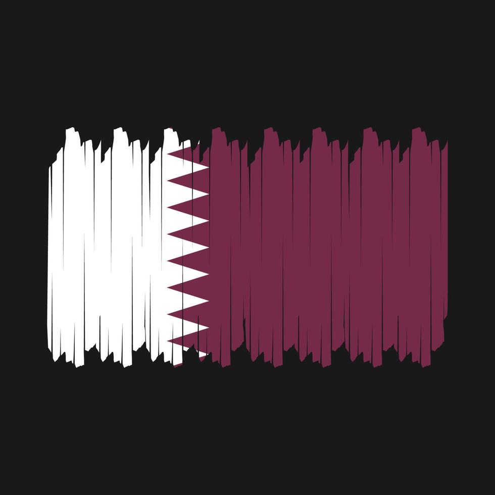 Qatar Flag Brush Vector
