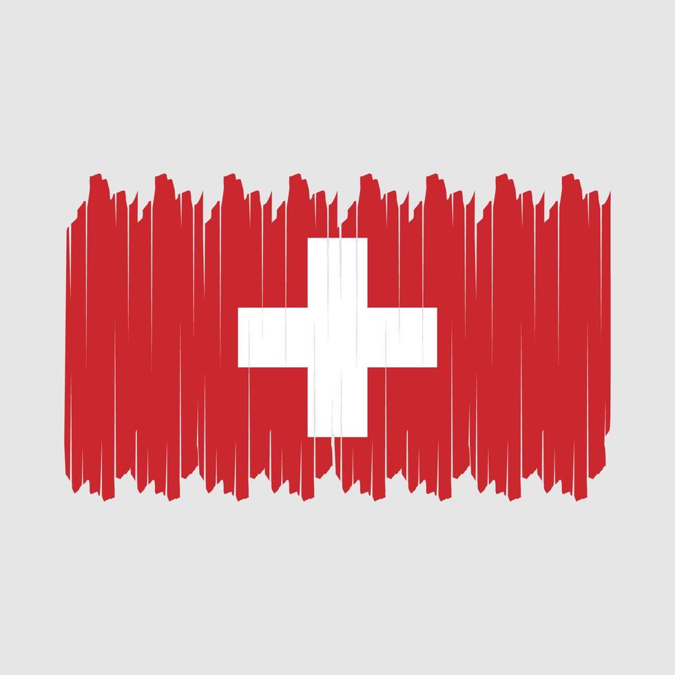 Switzerland Flag Brush Vector