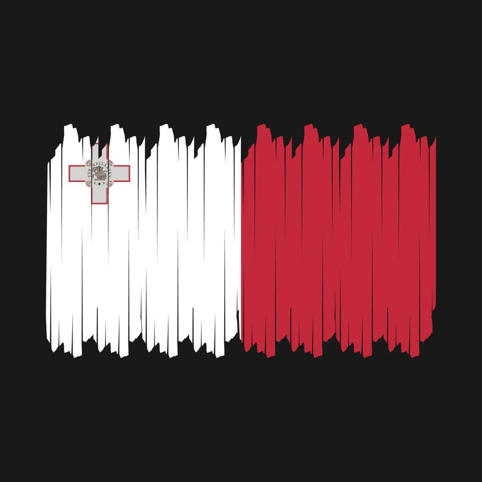 Malta Flag Brush Vector