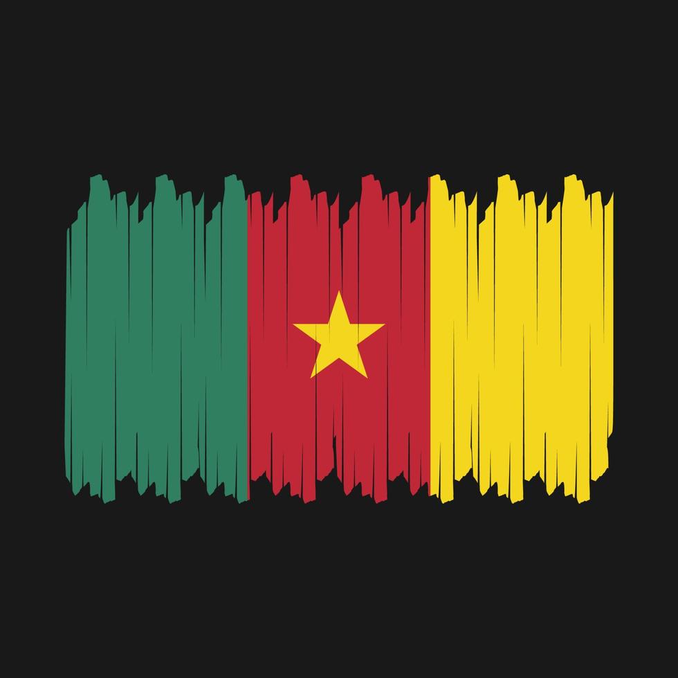 Cameroon Flag Brush Vector