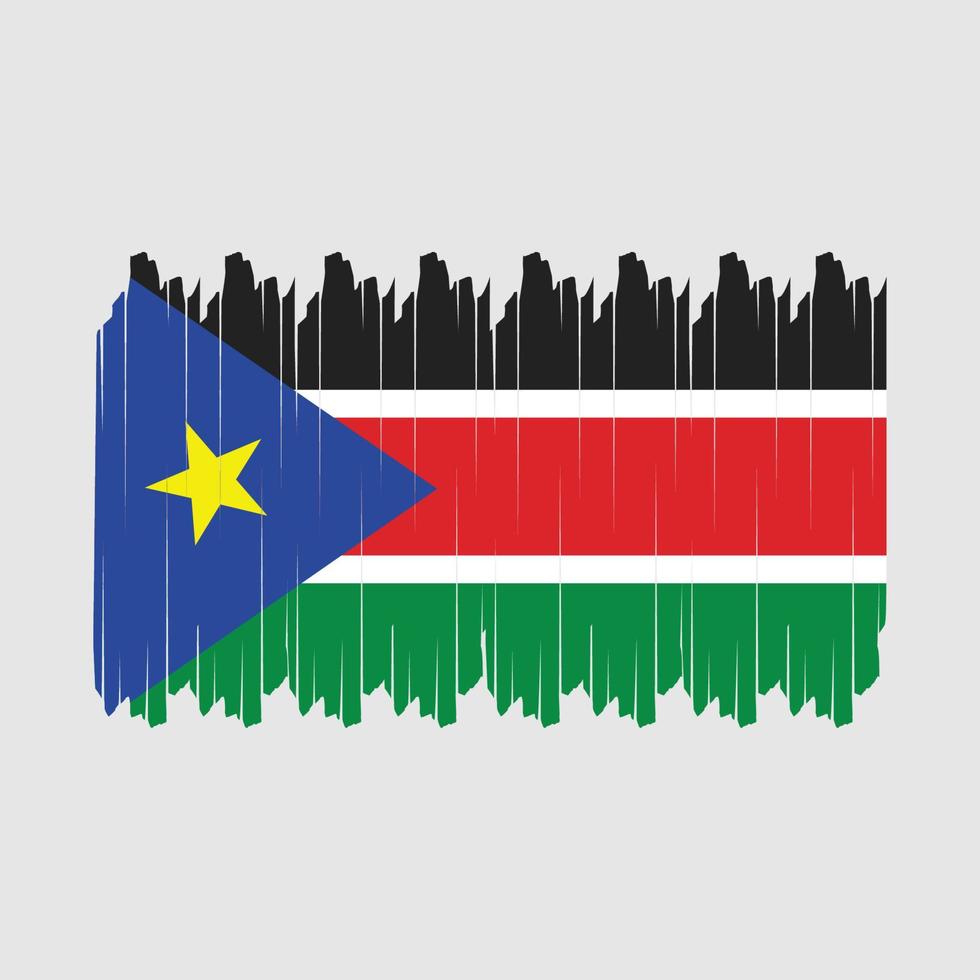 South Sudan Flag Brush Vector