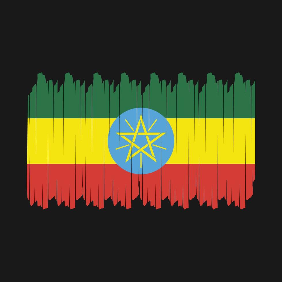 Ethiopia Flag Brush Vector