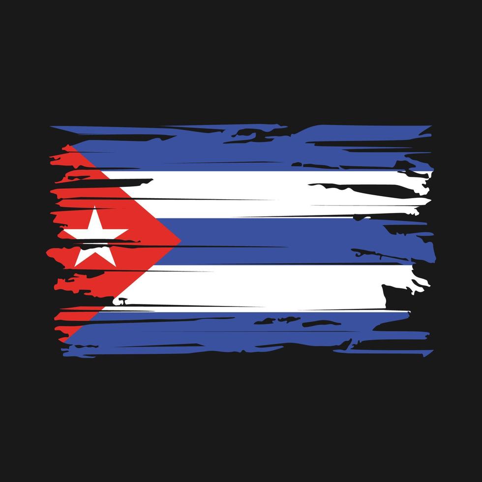 vector de pincel de bandera de cuba