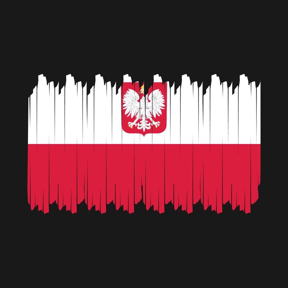 Poland Flag Brush Vector