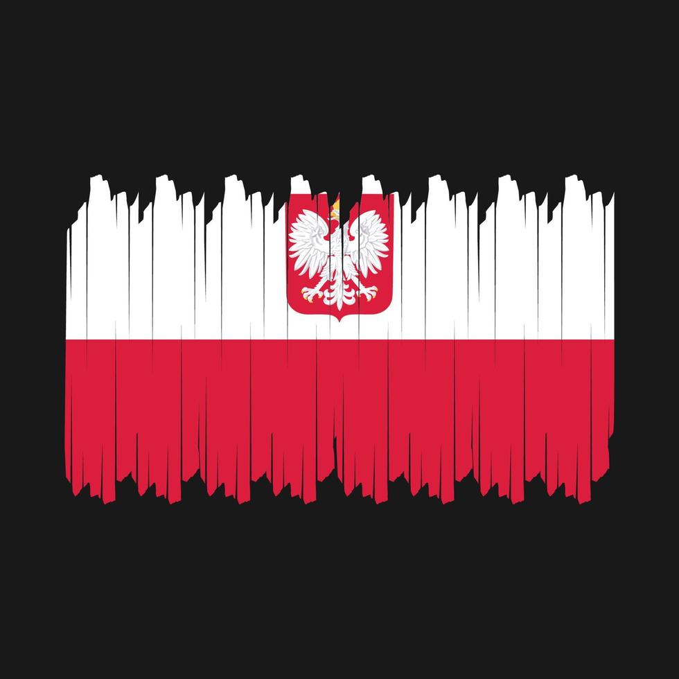 vector de pincel de bandera de polonia