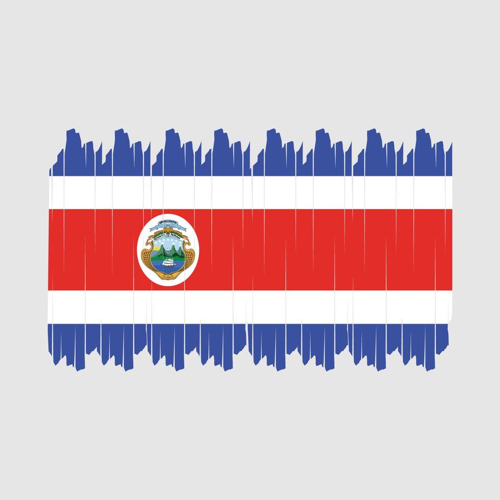 Costa Rica Flag Brush Vector