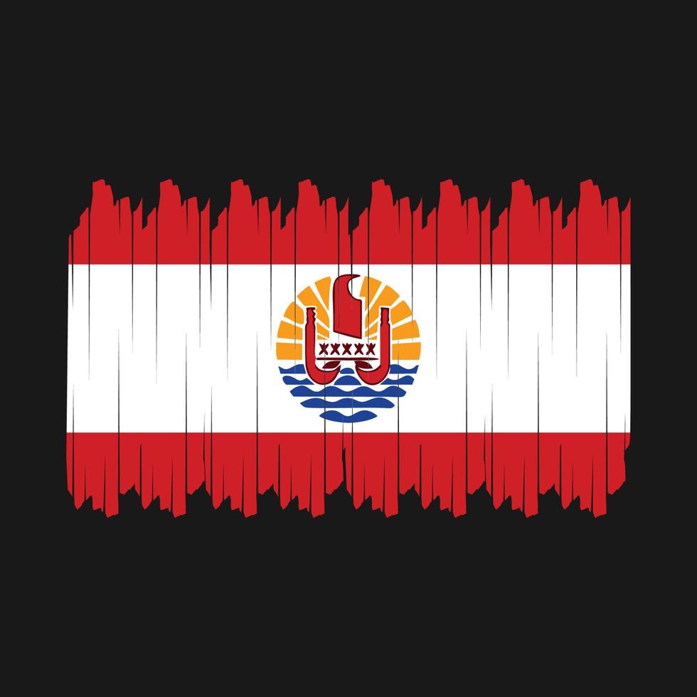 French Polynesia Flag Brush Vector