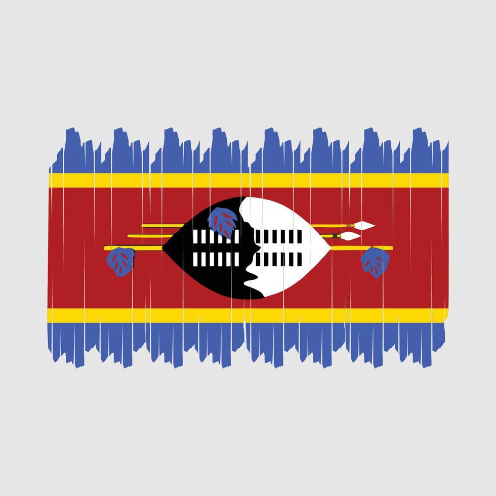 Swaziland Flag Brush Vector