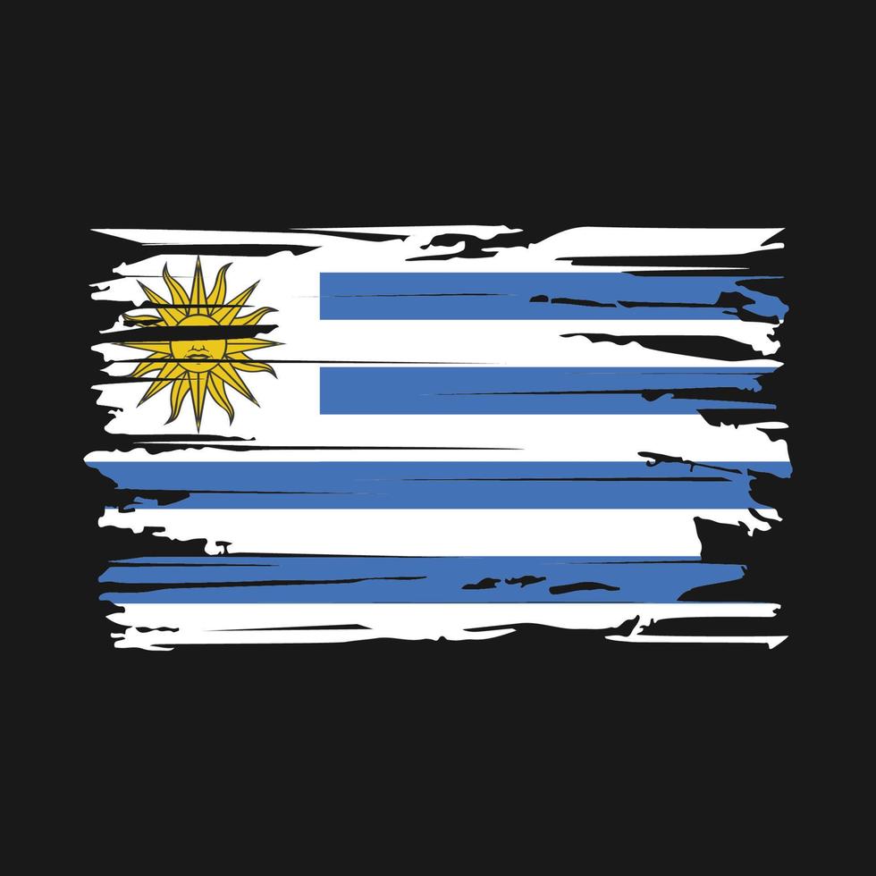 vector de pincel de bandera de uruguay