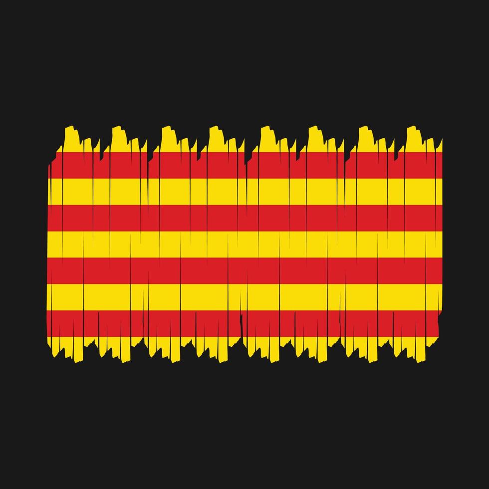 Catalonia Flag Brush Vector