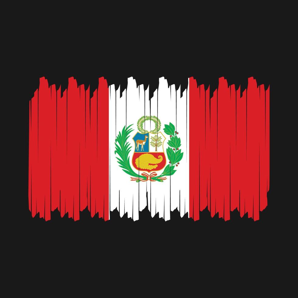 vector de pincel de bandera de perú