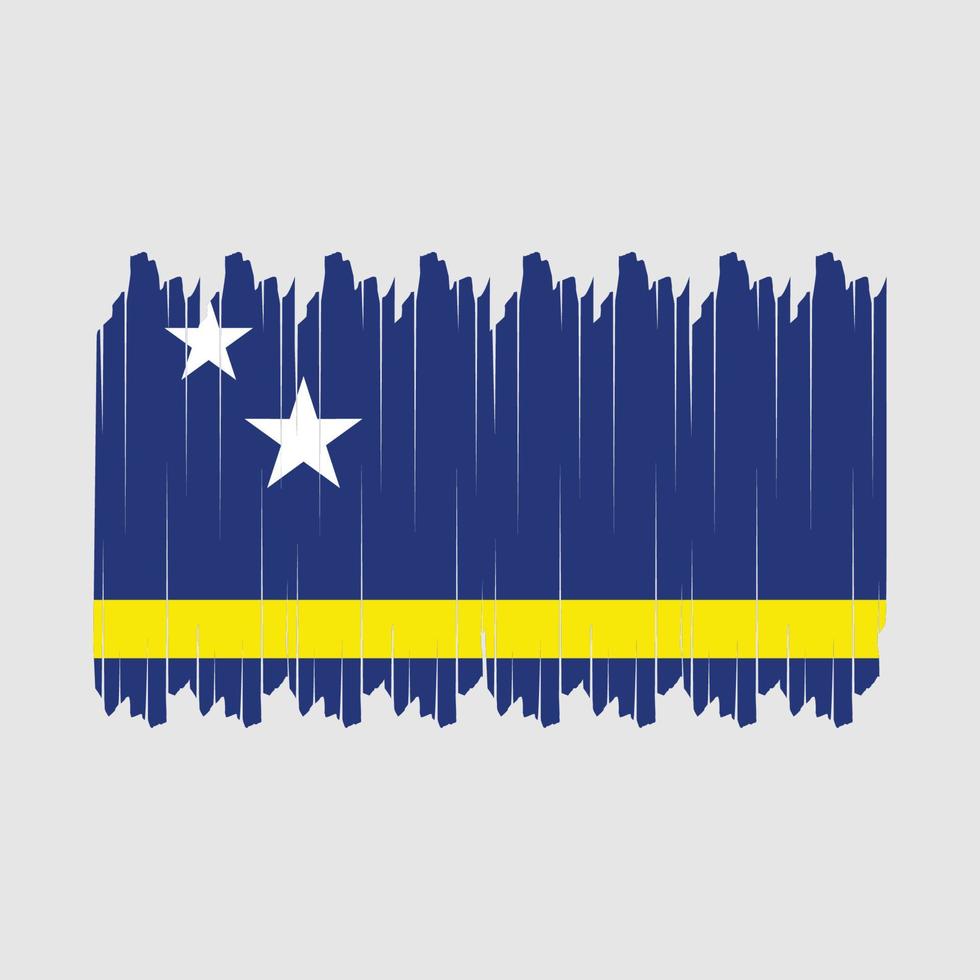 vector de pincel de bandera de curazao