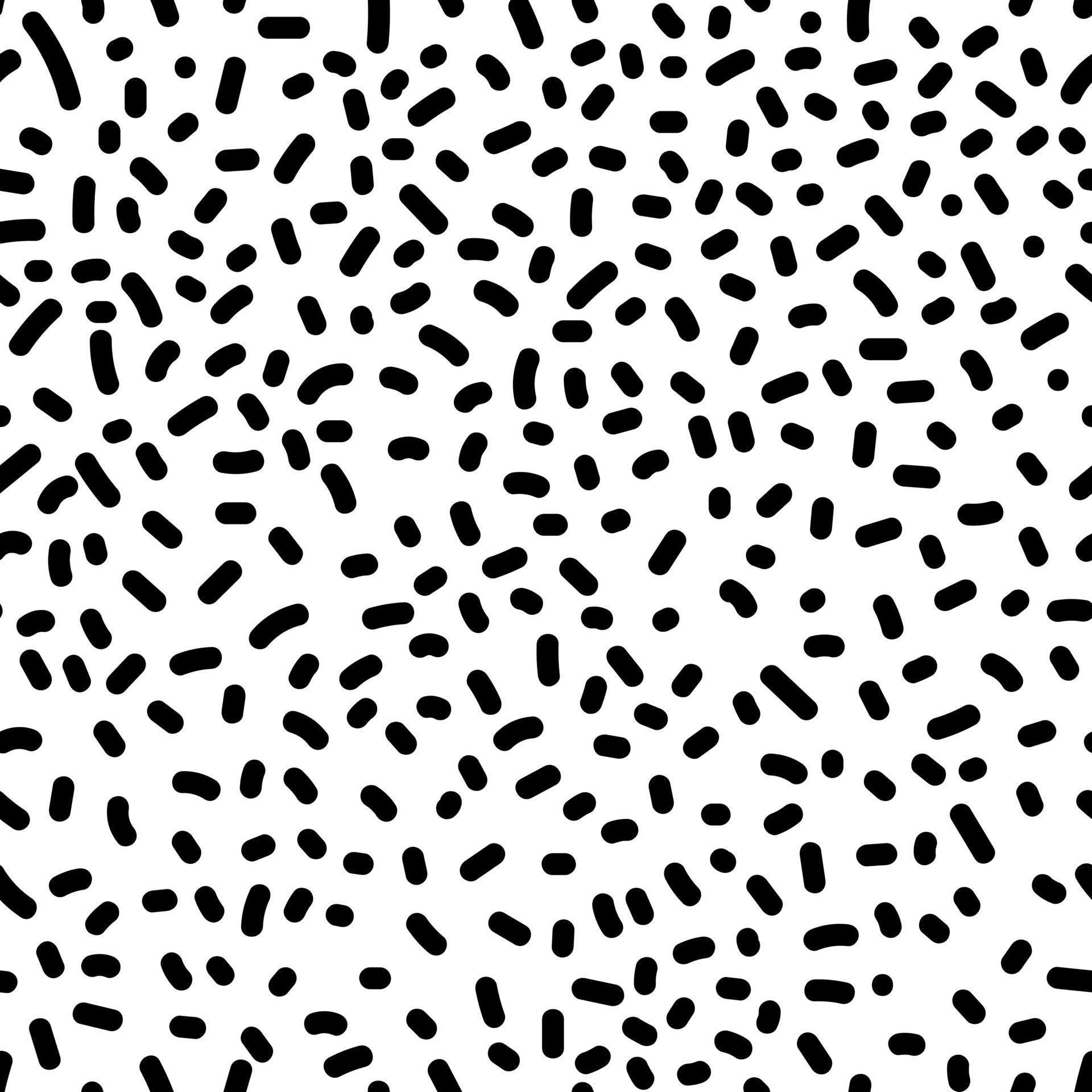Seamless pattern with abstract black and white spots on white