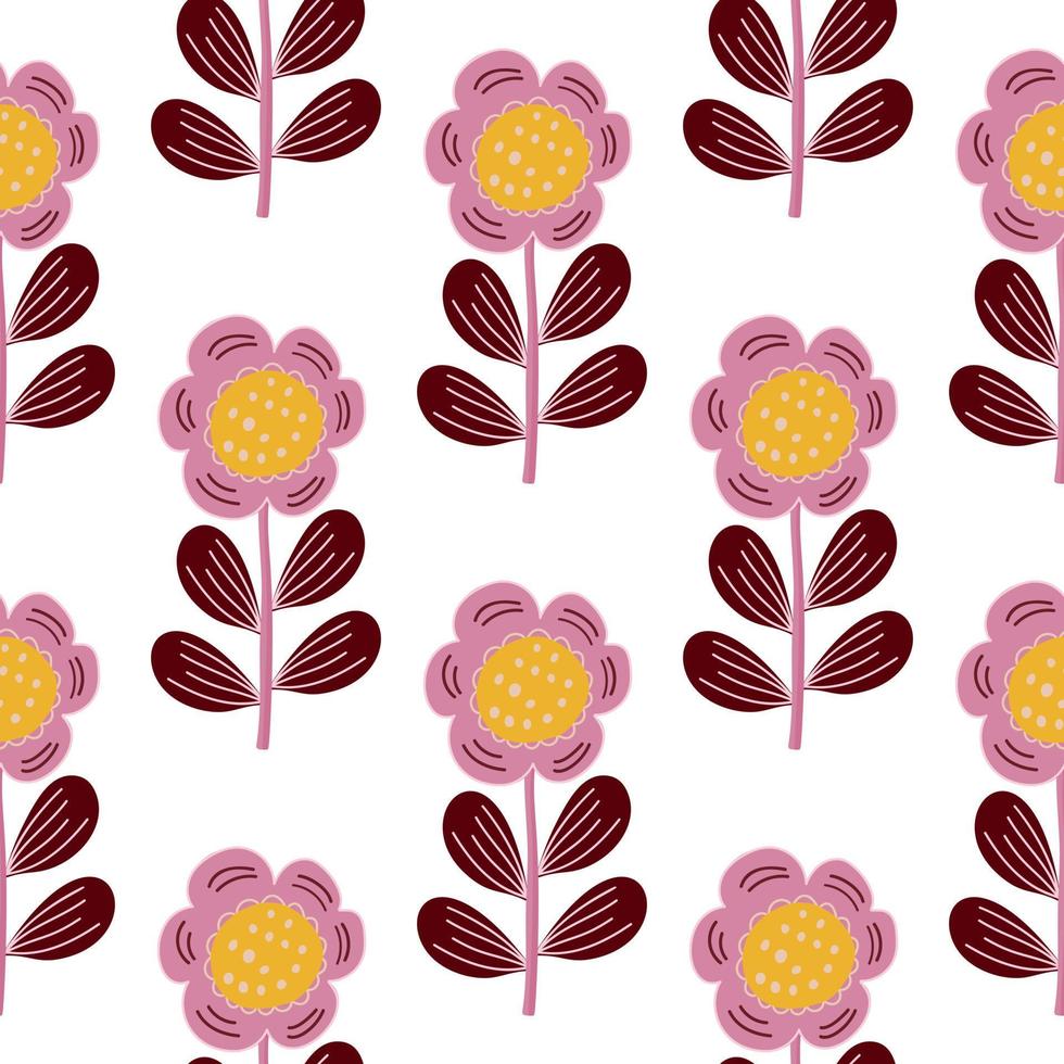 patrón transparente con flores estilizadas. fondo floral. vector