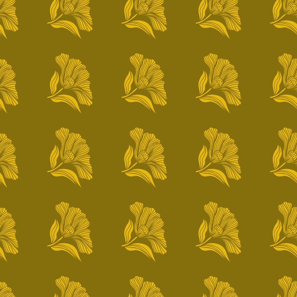 Seamless pattern with vintage flowers. Retro floral background. vector