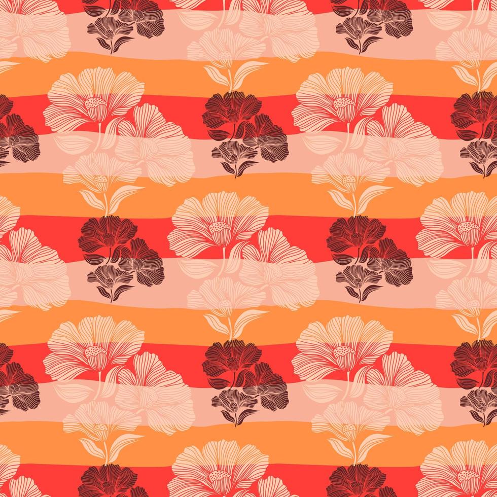 patrón transparente con flores retro. fondo floral de época. vector