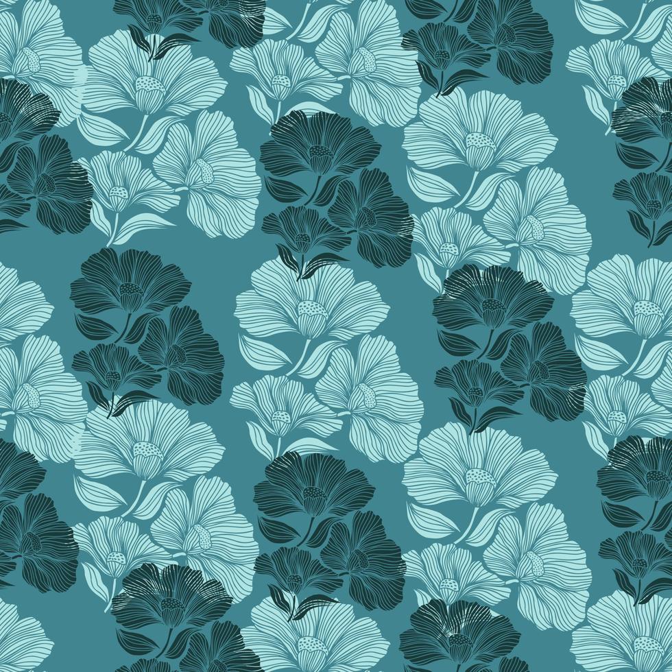 patrón transparente con flores retro. fondo floral de época. vector