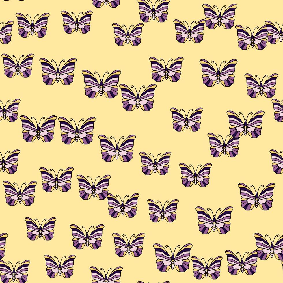 patrón sin costuras con mariposas estilizadas. vector