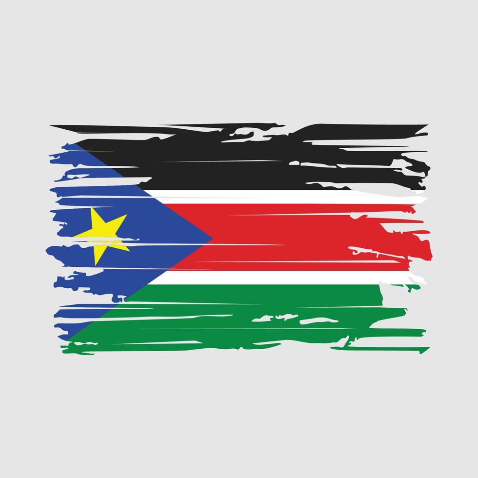 South Sudan Flag Brush Vector
