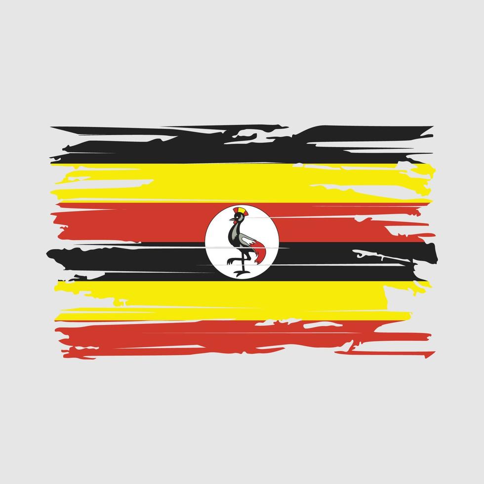 vector de pincel de bandera de uganda