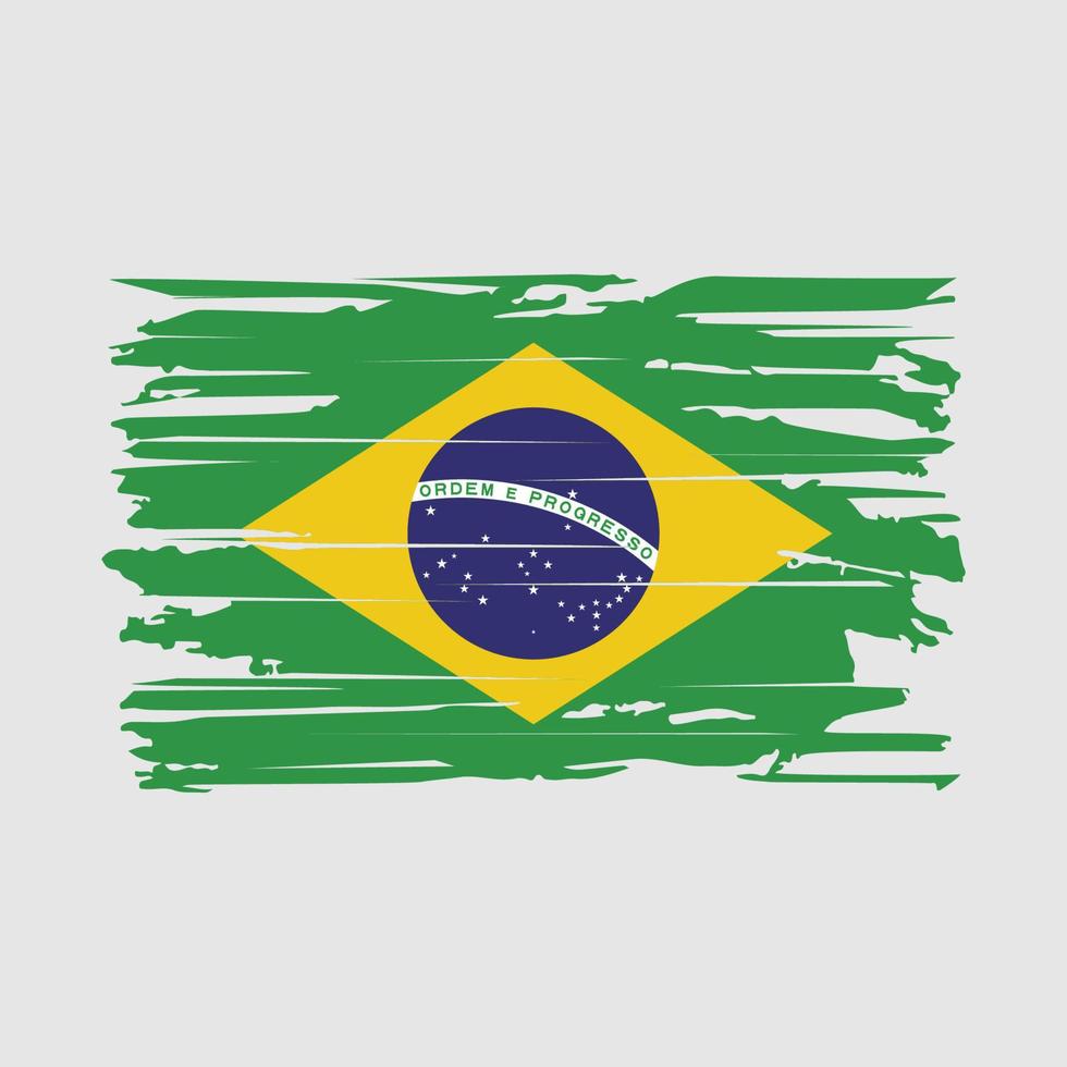 vector de pincel de bandera de brasil